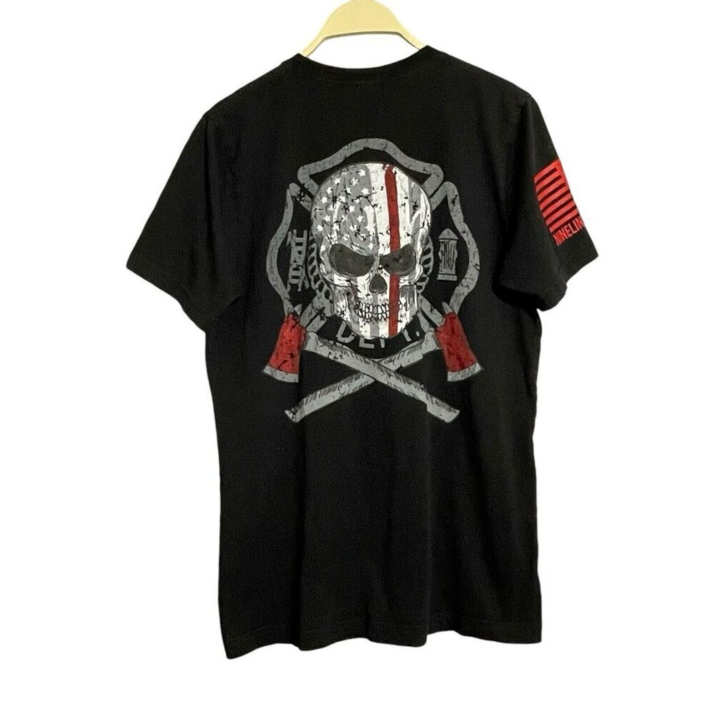 Nine Line Skull Axe Halloween Fire Fireman Tshirt Men Size M Ghost Death Goth